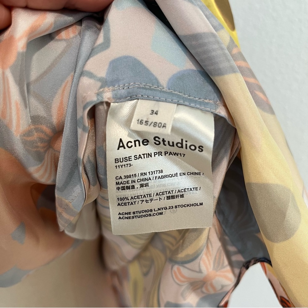 Acne Studios 34 Buse Floral Long-Sleeve Boyfriend Shirt - Picture 11 of 17